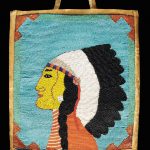 A PLATEAU PICTORIAL BEADED HAND BAG