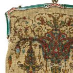 AN ANTIQUE GOLD, ENAMEL AND BEADED EVENING BAG, BY TIFFANY & CO