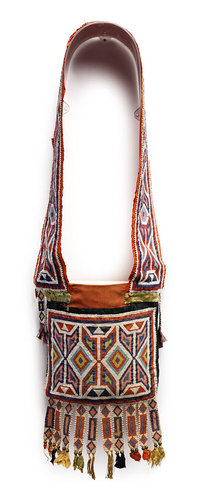 Winnebago Beaded Cloth Bandolier Bag, Great Lakes Area