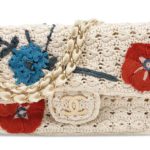 A LIMITED EDITION CROCHET CAMELIA FLAP BAG WITH BRUSHED CHAMPAGNE HARDWARE