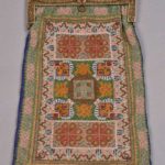 OVERSIZE FRENCH CARPET DESIGN BEADED BAG, EARLY 20th C