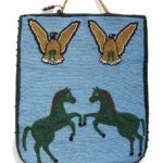 Plateau Beaded Flat Bag, with Horses and Eagles